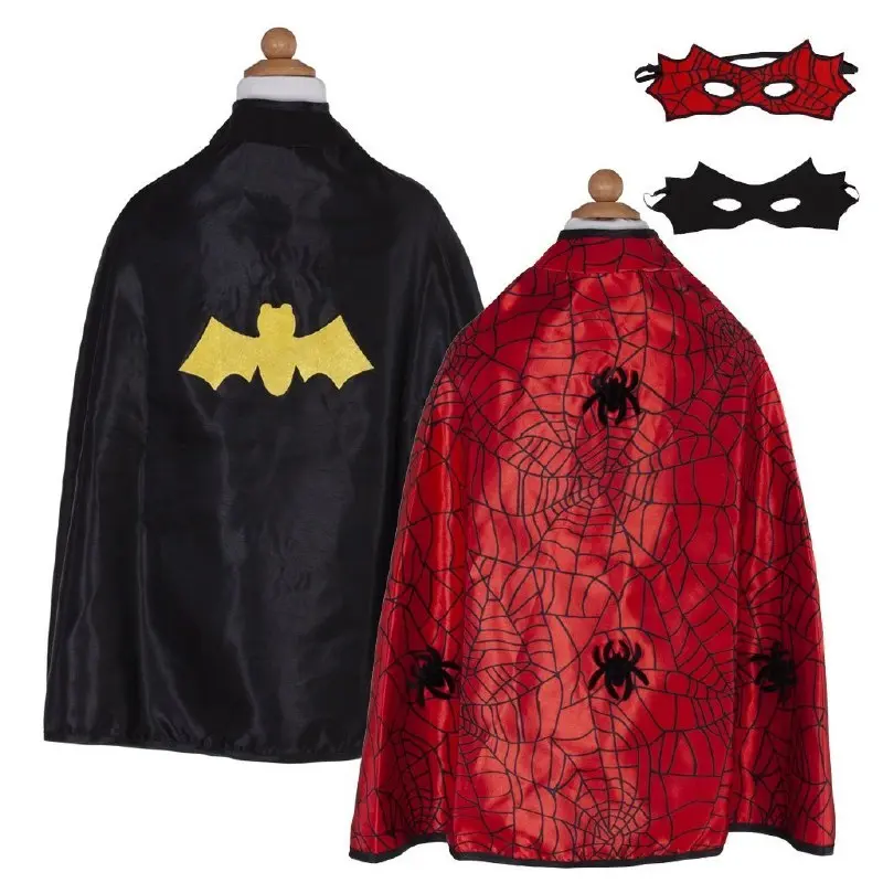 Reversible Spider/Bat Cape & Mask Size 3/4