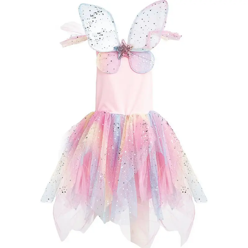 Rainbow Fairy Dress & Wings, Multi, Size 5-6