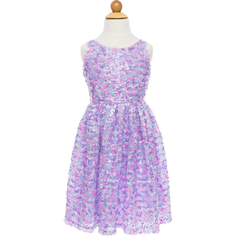 Purple Party Sequins Dress, Size 3-4