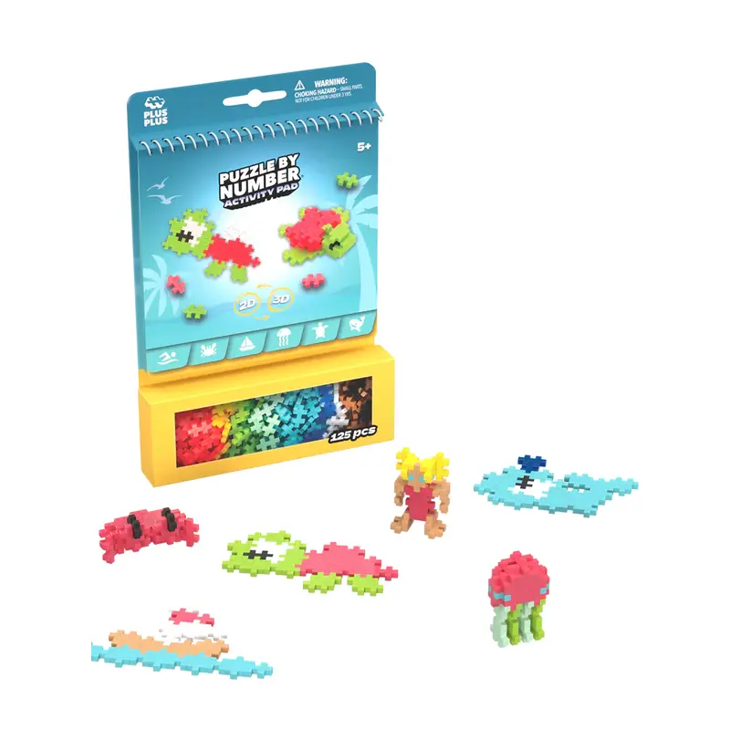 Plus Plus Puzzle by Number - Activity Pad - Ocean