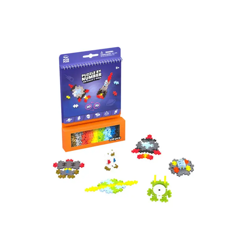 Plus Plus Puzzle by Number - Activity Pad - Space