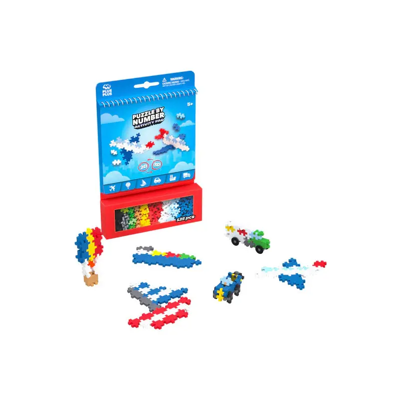 Plus Plus Puzzle by Number - Activity Pad - Transportation