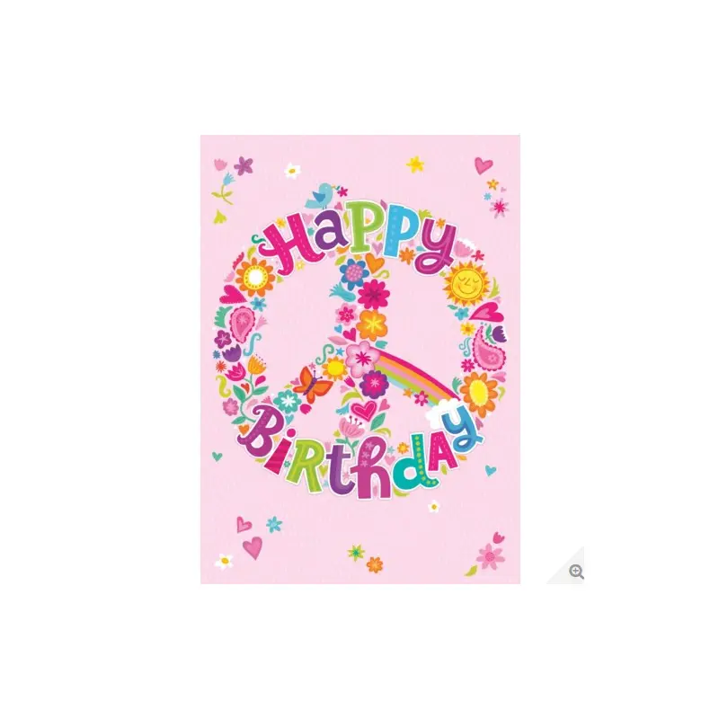 Peace Happy Birthday Card