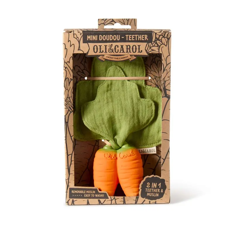 Oli & Carol Cathy the Carrot Mini Doudou Teether