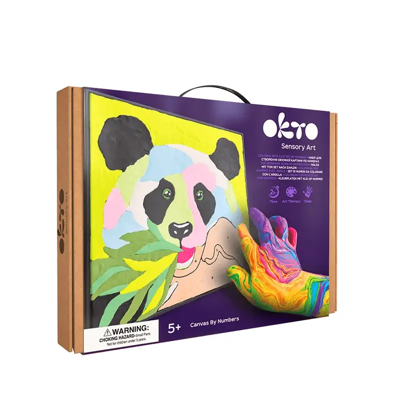OKTO Sensory Art Coloring w/Clay Set by Numbers - Panda