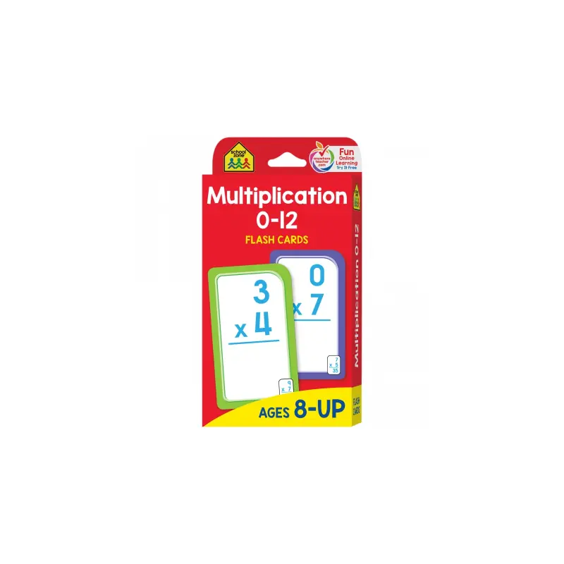 Multiplication 0-12 Flash Cards