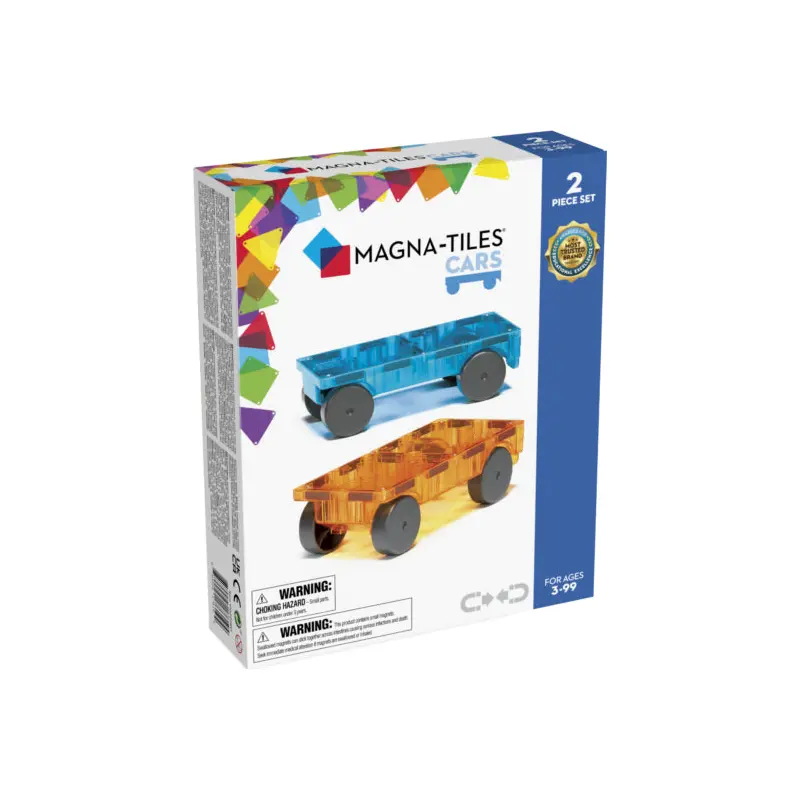 Magna-Tiles Cars 2 Piece Expansion Set Blue/Orange