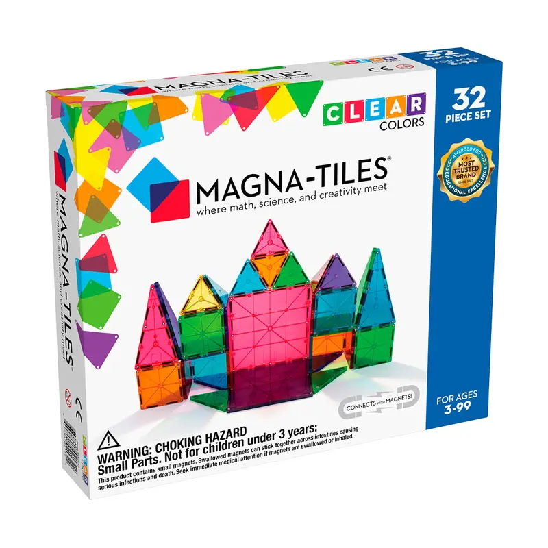 Magna-Tiles Clear Colors 32 piece Set