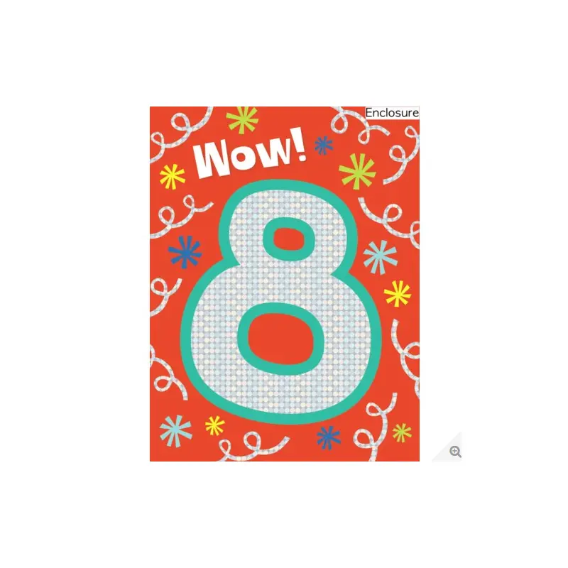 Age 8 Foil Gift Enclosure Card