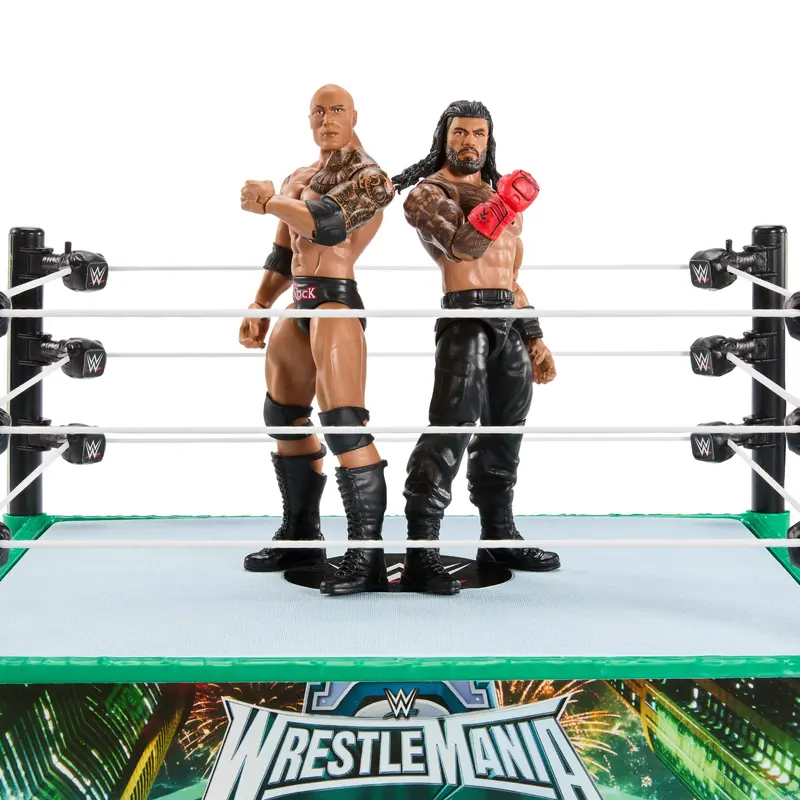 WWE Bloodlines Rules Playset With Ring & 2 Action Figures, includes The Rock & Roman Reigns
