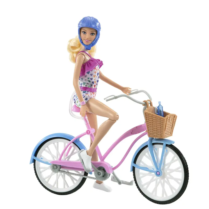 Barbie Conjunto de Brinquedo Bicicleta com Boneca