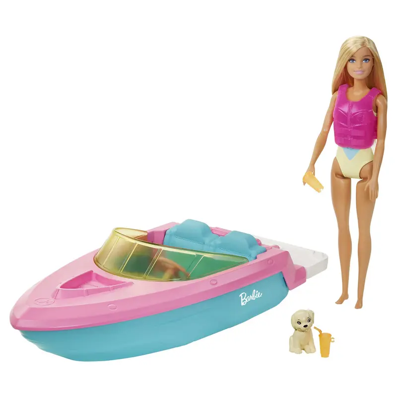 Barbie Conjunto de Brinquedo Barco aqutico com Boneca