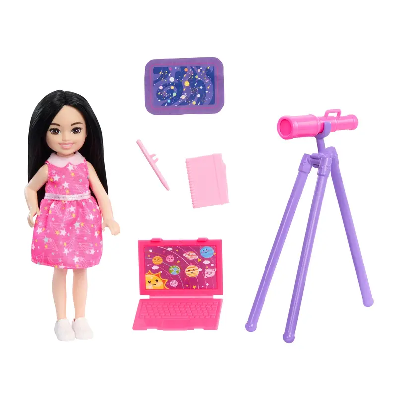 Barbie  Chelsea  Poupe Astronome et Accessoires, Brunette