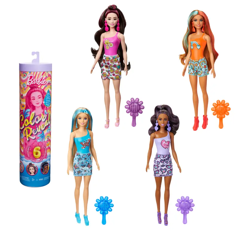 Barbie Color Reveal Srie Groovy Poupe et Accessoires, 6 Surprises