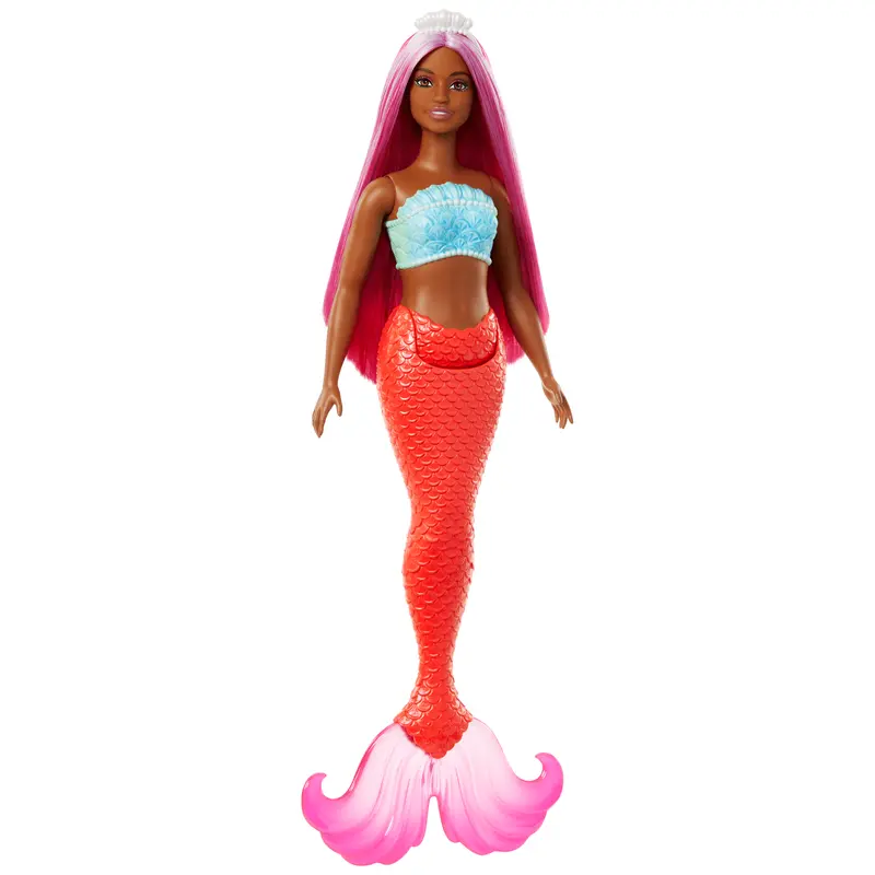 Barbie Fantasa Mueca Sirena Cabello Rosa