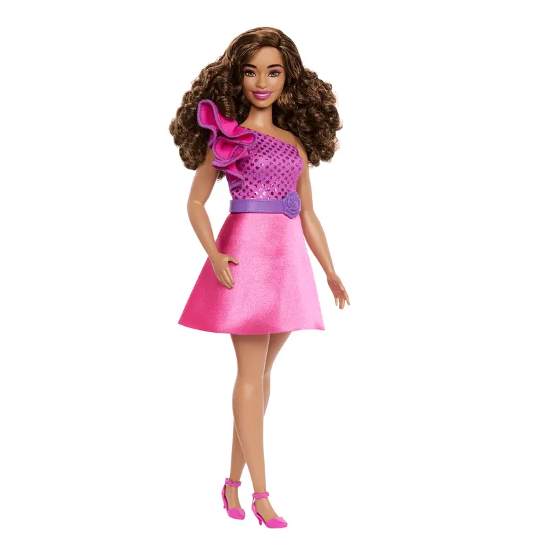 Barbie Fashionista Boneca Vestido Rosa Brilhante