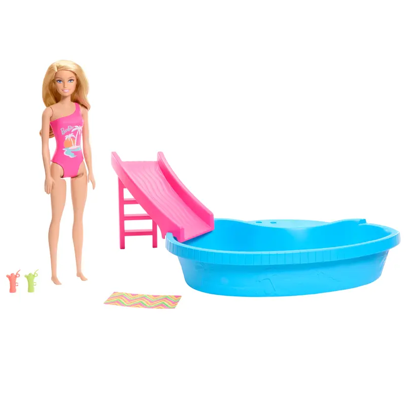Barbie Conjunto de Brinquedo Piscina Glam com Boneca Mai Rosa