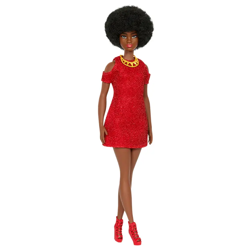 Barbie Fashionista Mueca Vestido Rojo Brillante