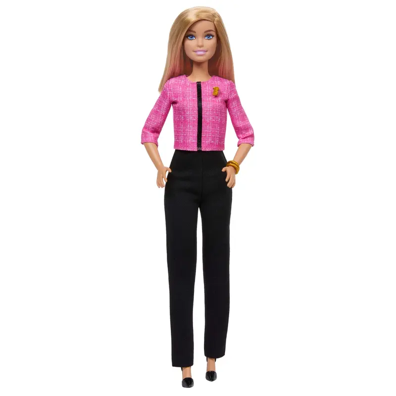 Barbie Future Leader Doll, Blonde, Wearing Outfit With 2 Golden Bracelets & Pin
