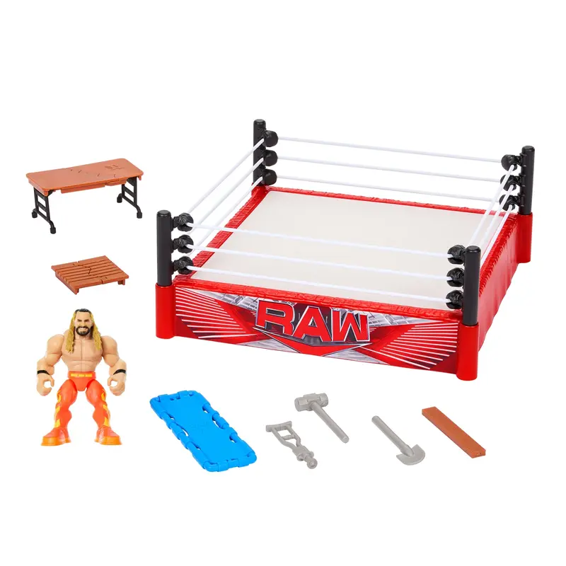 WWE Knuckle Crunchers Rebound Ring & Action Figure, Playset With Seth Rollins Mini Figure