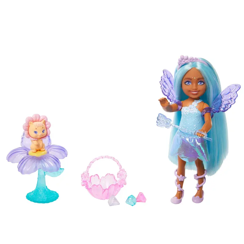 Barbie Chelsea Doll & Accessories Set, Small Fairy Doll With Wings, Pet & 8 Themed Pieces