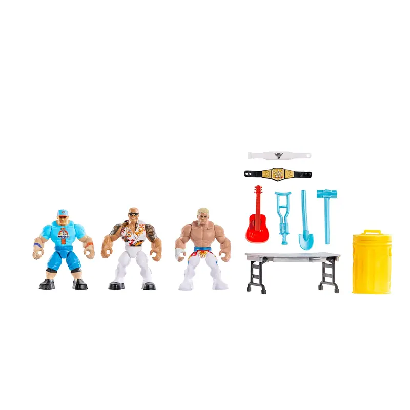 Wwe  Knuckle Crunchers  Coffret de 3Figurines Articules et Acc.