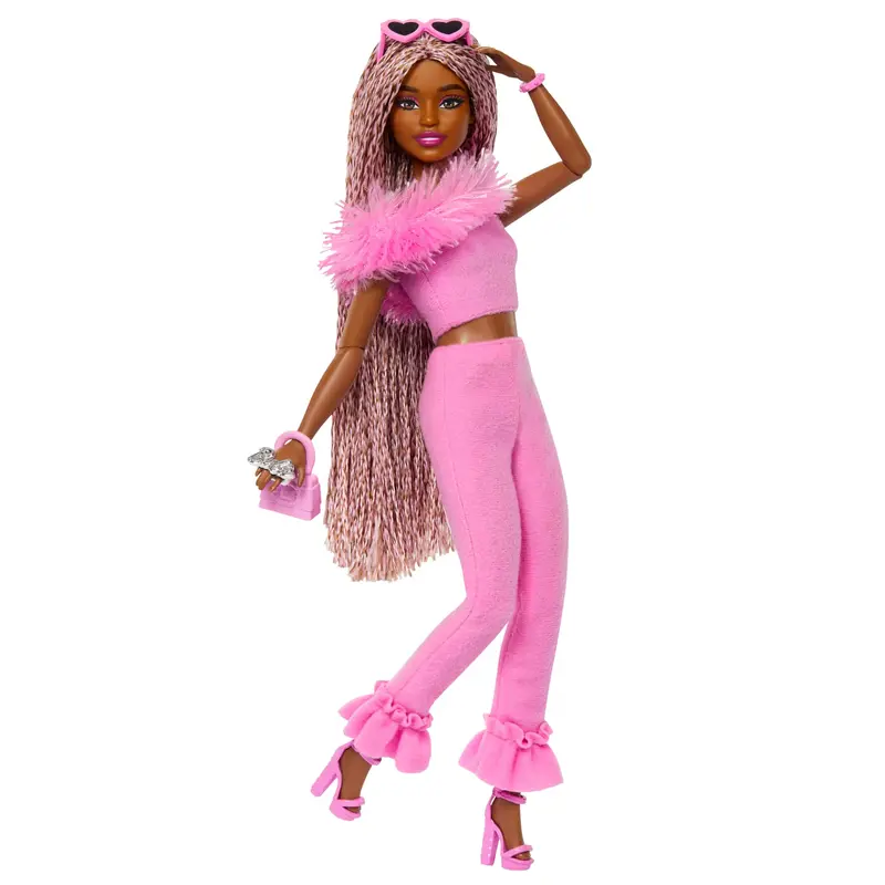 Barbie  Style de Luxe  Poupe4, Combinaison Rose, Cheveux Tresss
