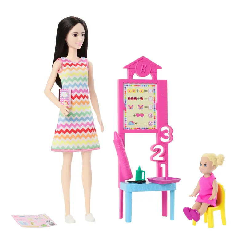 Barbie  Poupe  enseignante, Blonde, Tout-Petit et Accessoires