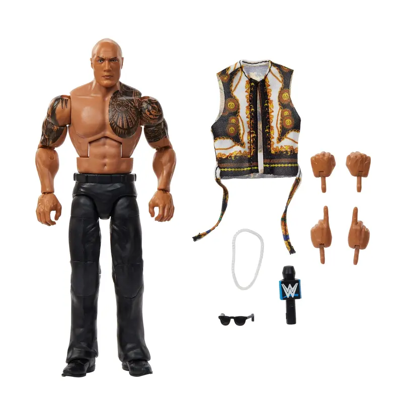 WWE Figura de Accin Elite The Rock gafas