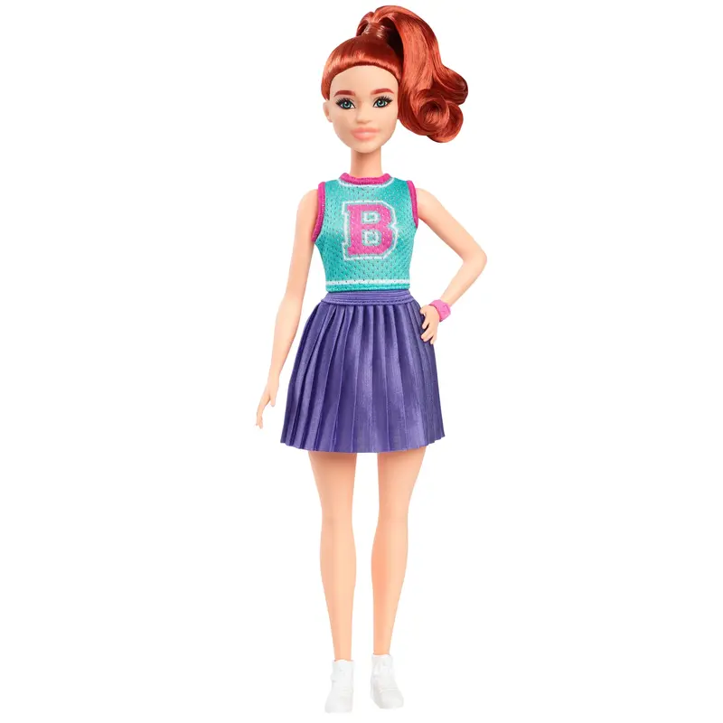 Barbie Fashionista Mueca Playera Verde y Falda Morada