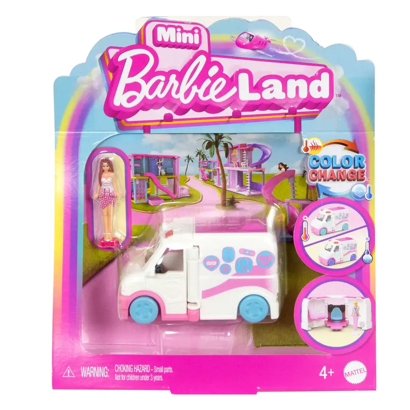 Barbie Mini BarbieLand Veculo para Boneca Ambulncia com Mini Boneca