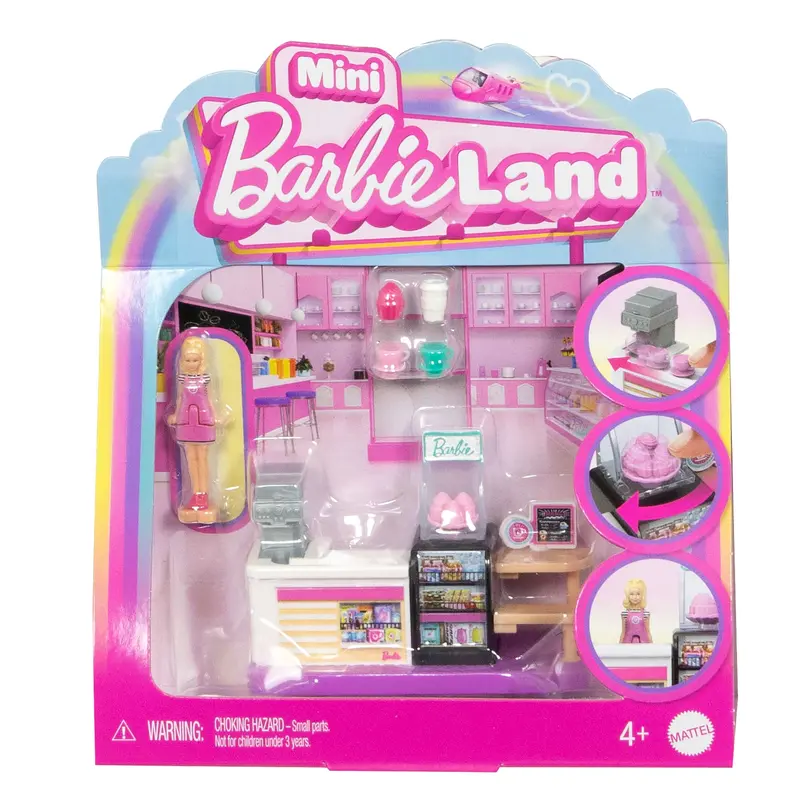 Barbie Mini BarbieLand Set de Juego Cafetera con Mini Mueca