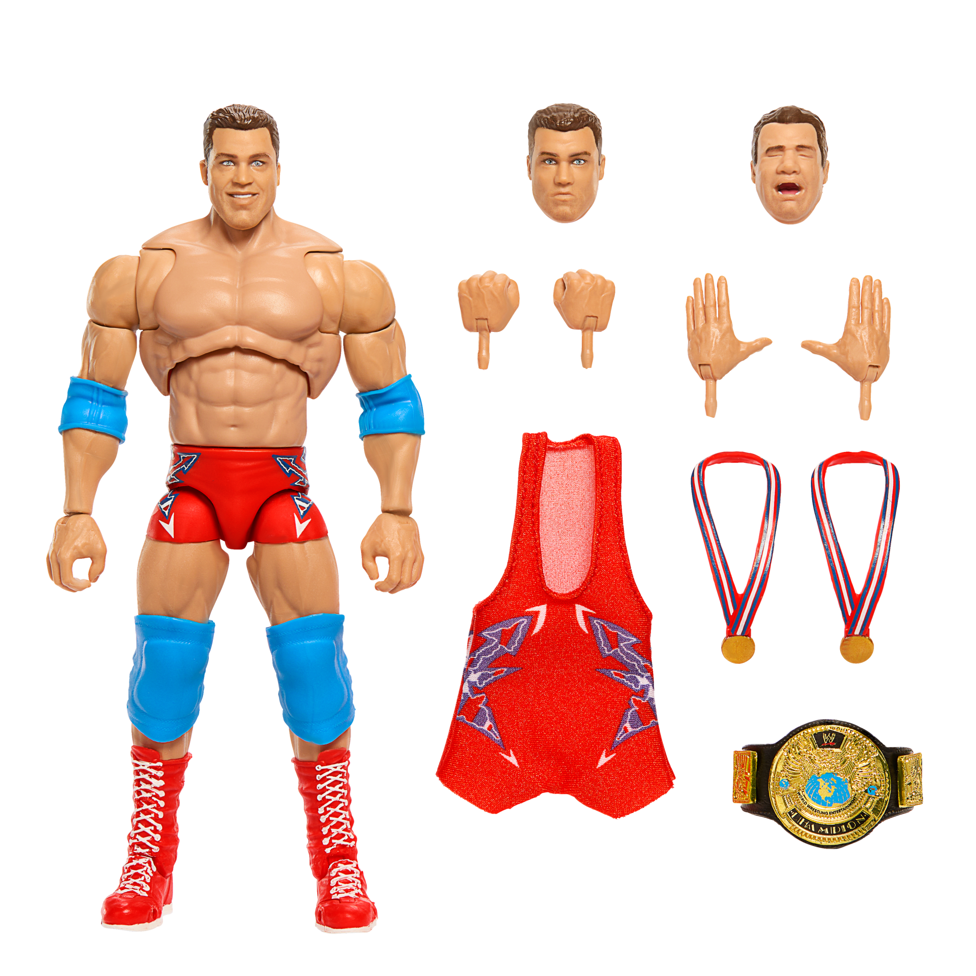 WWE Ultimate Edition Kurt Angle Action Figure & Accessories Set, 6-inch Collectible, 30 Articulation Points