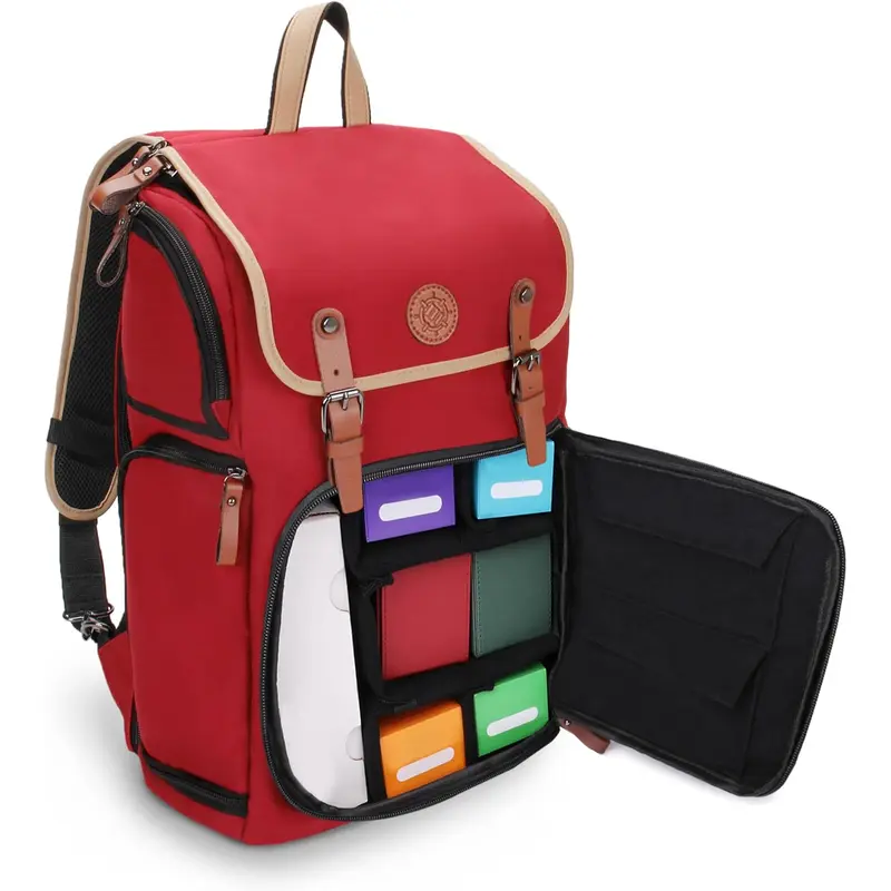 Enhance - Full Size Trading Card Storage Box Backpack - Red