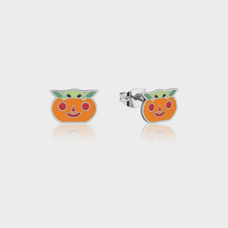 ECC Grogu Pumpkin Enamel Stud Earrings