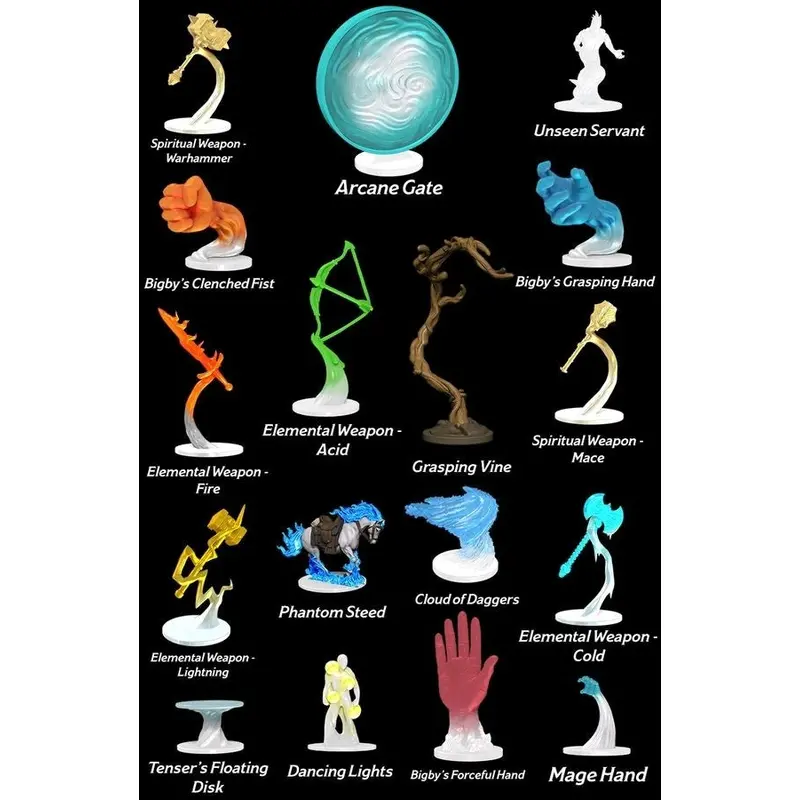 Dungeons and Dragons - Spell Effects Arcane Fury & Divine Might Pre Painted Miniature Pack