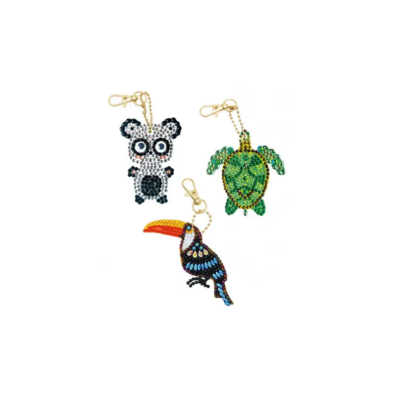Crystal Art - Exotic Animals Keyring Kit