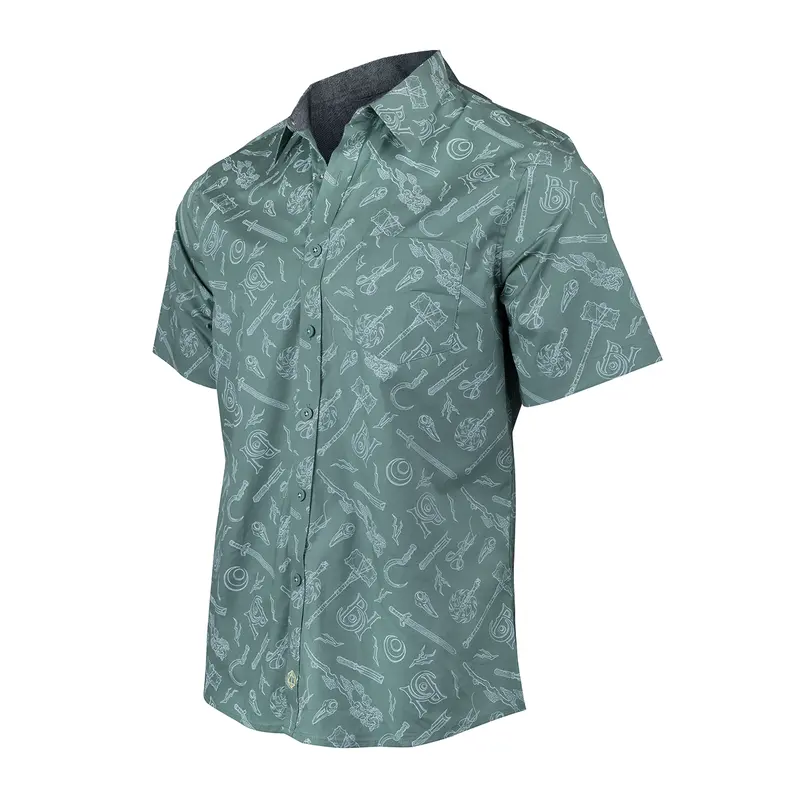 Critical Role Bells Hells Weapons Button Down Short Sleeve Shirt 5X-Large