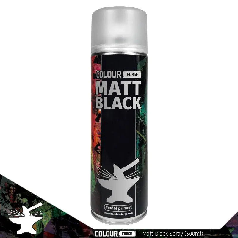 Colour Forge Spray Primer - Matt Black 500ml