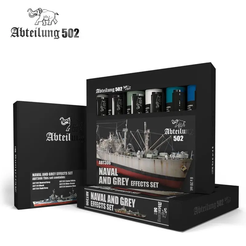 Abteilung 502 Oil Paint Naval and Grey Effects Colours Set of 6 x 20ml