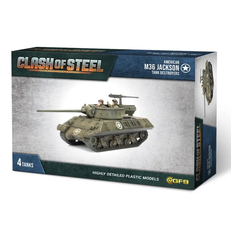 Clash of Steel M36 Jackson Tank Destroyers Plastic Tank Models 4-Piece Set