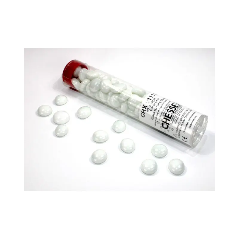 Chessex Opaque White Glass Stones Tube CHX 01131
