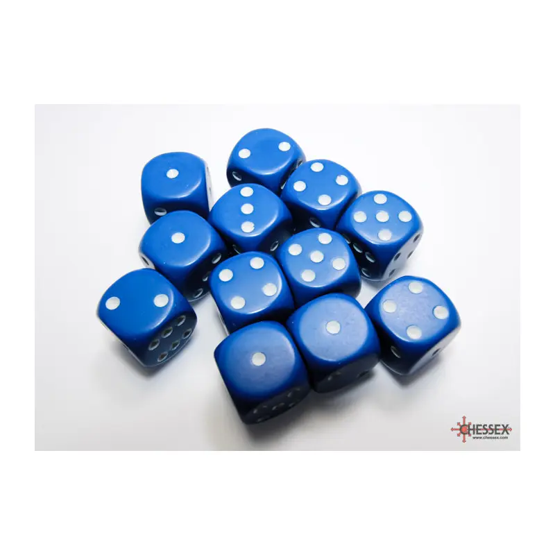 Chessex Opaque 16mm D6 Set - Blue/white Chx25606