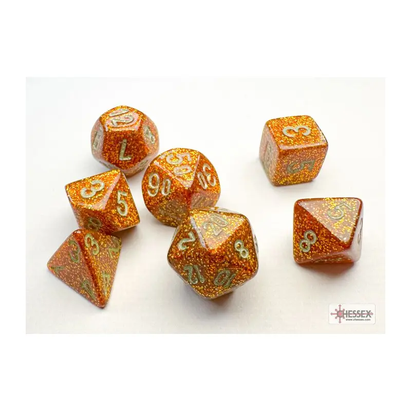 Chessex Glitter Mini-hedral Gold/Silver 7-die Set - CHX 20503