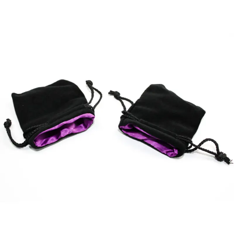 Chessex - Velvet Dice Bag 3.75-Inch x 4-Inch - Black/Purple