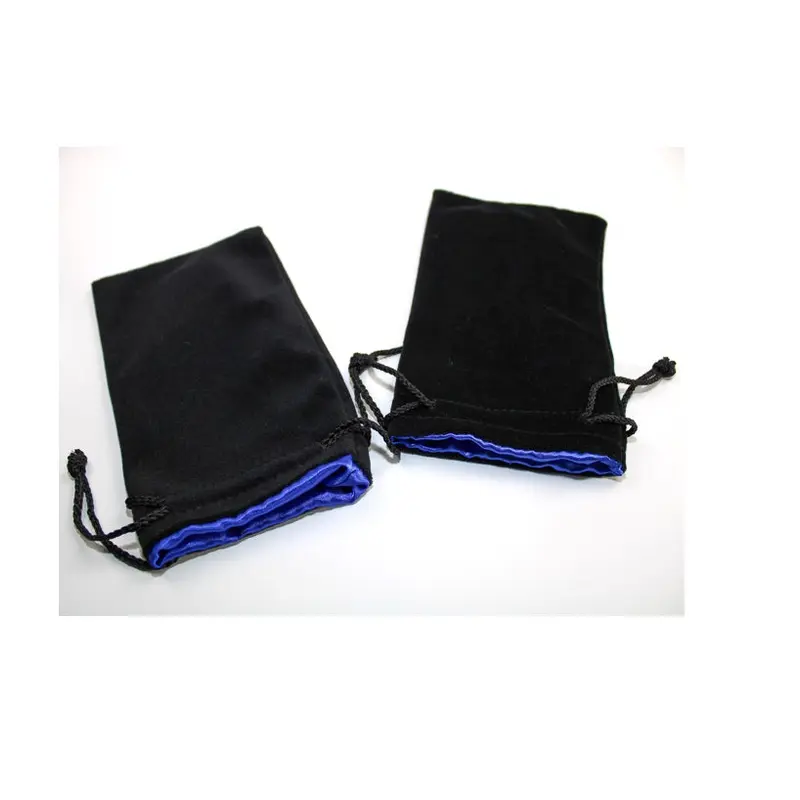 Chessex - Velvet Dice Bag 5" x 8" Size - Black with Blue