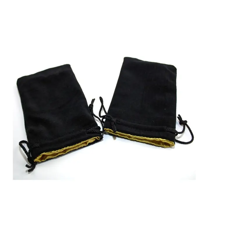 Chessex - Velvet Dice Bag 5" x 8" Size - Black with Gold