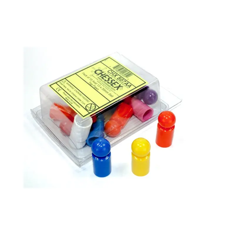 Chessex - Pack of 15 Asst 13 x 30mm Ball Top Pawn