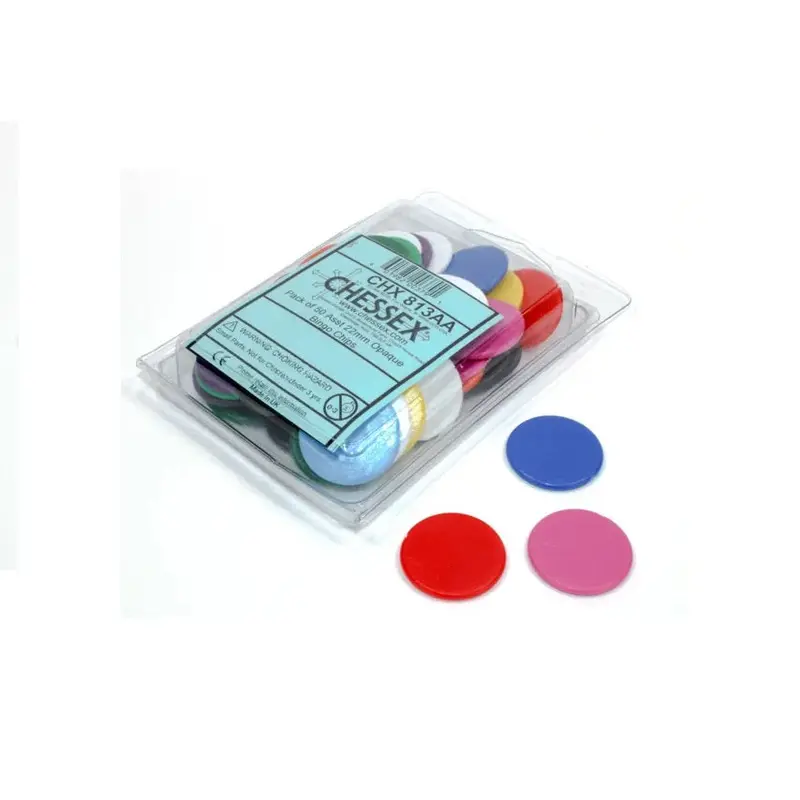 Chessex - Opaque Bingo Chips 50-Piece Set 22mm - Assorted