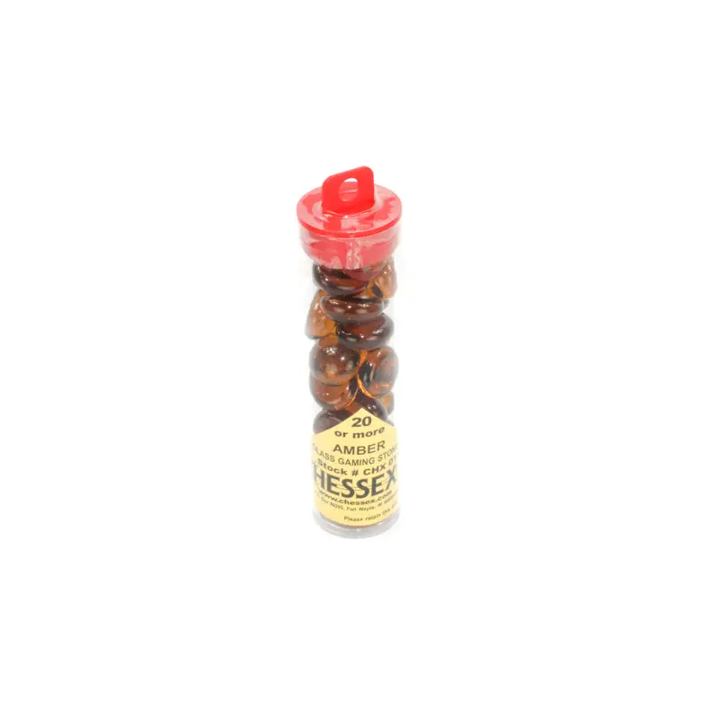 Chessex - Glass Stones 20+ in a 5 1/2 Inch Tube - Amber (CHX01129)